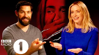 "Don't fart!" John Krasinski and Emily Blunt on what A Quiet Place *could* have been.
