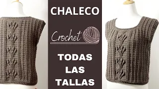 Cómo tejer CHALECO crochet para dama en todas las tallas