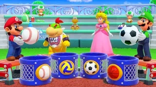 Super Mario Party - Minigames - Bowser Jr. vs Mario vs Luigi vs Peach