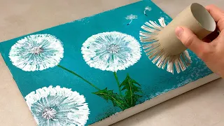 Toilet Paper Rolls Dandelion Painting Technique for Beginners