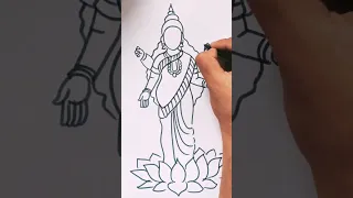 Quick simple and easy drawing of Goddess Laxmi/How to draw Maa Lakshmi in easy steps/Akshay tritiya