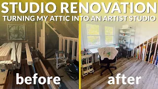 ★ STUDIO RENOVATION BEFORE & AFTER: Turning my attic into an artist studio ★