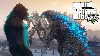 Godzilla + Kongzilla vs Mechagodzilla GTA V Mods