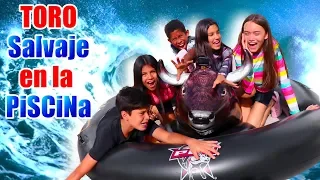 TORO SALVAJE en la PISCiNA | Reto con inflable | TV Ana Emilia