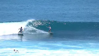Surfer Gets Dropped-In On Twice In A Row At Uluwatu - Surfing Bali