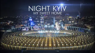 Night Kyiv. Ukraine. My home sweet home. Drone video