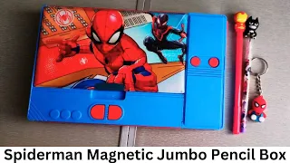 Multipurpose Jumbo Spiderman Magnetic Dual Side Multicolor Pencil Box