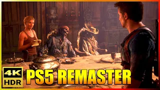 Uncharted 4 Remastered - Dead Pirate Dinner Table Cutscene - Uncharted Legacy Of Thieves PS5 4K