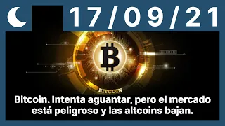 Bitcoin. Intenta aguantar, pero el mercado está peligroso y las altcoins bajan.