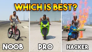 GTA 5 : NOOB VS PRO VS HACKER GOD BIKE (WHICH IS BEST?)