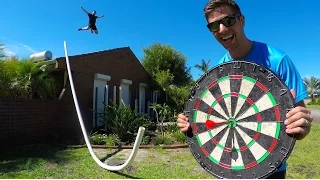 IMPOSSIBLE DARTS BULLSEYE! (WITH HUGE PIPE) | How Ridiculous
