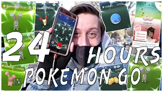 I PLAYED POKÉMON GO for 24 HOURS NON STOP! 4 SHINY BUNNELBY AND EVEN MORE SHINY LUCK! | Pokemon GO