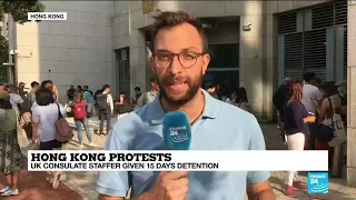 Hong Kong protests: Rally held outside UK consulate after staffer detained