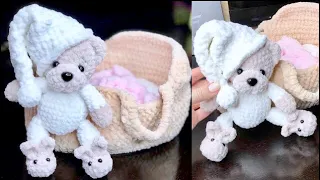 Teddy BEAR in pajamas crochet 💥 / Video TUTORIAL / 💥 Part 1 / Amigurumi toy