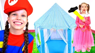 Helping Sister to Build New Playhouse | Educational DIY for Children