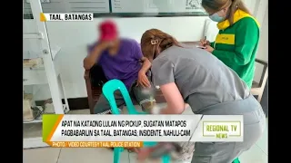 GMA Regional TV News: 4 na Kataong Lulan ng Pickup, Sugatan Matapos Pagbabarilin sa Taal, Batangas