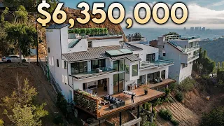 Inside a $6,350,000 Hollywood Hills Modern Mansion with Incredible Rooftop Views
