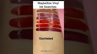 Maybelline Vinyl Ink Swatches | Vinyl Ink vs Super Stay Matte Ink Shades #shorts