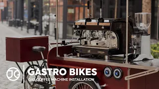 Installation of Astoria Perla lever gas coffee machine on coffee bike I JG Gastro