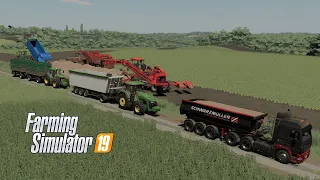 FS19 |Карта Кошмак| Уборка и транспортировка свеклы  Holmer, John Deere 8R, 7530, МАЗ, Schwarzmuller