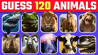 Guess 120 Animals in 3 Seconds | EASY to IMPOSSIBLE