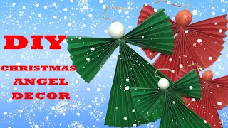 Origami Christmas Angel Decoration -DIY Ornaments for kids and adults - Paper Craft Decorating Ideas