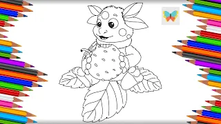 Как нарисовать Лунтика с клубникой из мультика Лунтик | Рисуем и Учим Цвета | Kids Coloring