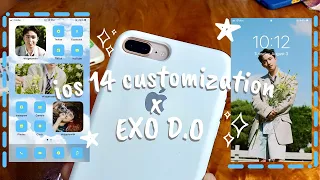 Aesthetic Phone transformation ios 14 x EXO D.O + easy tutorial! (Kpop edition)