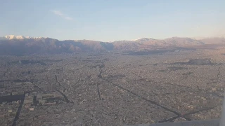 Landing in Tehran - complete view of Tehran and the mount Damavand