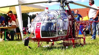 Incredible 18 Foot RC Scale turbine Helicopter World biggest LAMA SA315B Air Zermatt Model