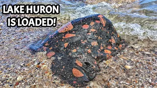 Epic Lake Huron Rock Hunting Adventure Yields INCREDIBLE Finds!