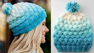 Bubble Beanie Hat Pattern for Knitters