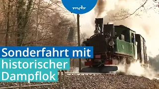 Lößnitzgrundbahn: Weihnachtliche Fahrt mit historischer Dampflok | MDR um 4 | MDR