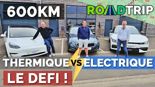 600km voiture électrique VS thermique : le défi ! (Kia EV6 & Tesla Model 3 SR+ vs Skoda Octavia)