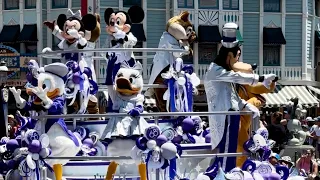 Disneyland’s Birthday Parade Cavalcade, Disney characters, Mickey Mouse, Minnie, Donald Duck, Daisy