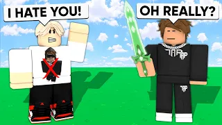 I Met My BIGGEST HATER.. So I 1v1'd Him! (Roblox Bedwars)