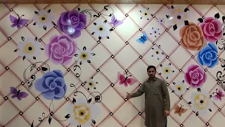 New 3D flower design painting Asmat khan