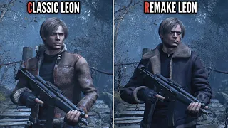 LEON'S CLASSIC LOOK VS REMAKE LOOK - Full Comparison in Resident Evil 4: Remake