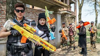 Nerf Guns War: Police Men Of SEAL TEAM Fight Eliminates Leader Black Dangerous Criminal Group