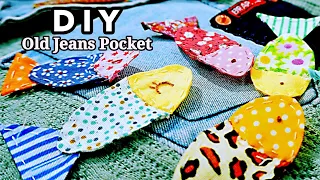 How to Recycle Jeans Pocket【DIY】Upcycling Old Jeans/Denim Pockets |Reuse/Recycling/Upcycling project