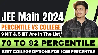 JEE Main 2024 Percentile Vs College | JEE Mains 2024 Top College Option For 70 To 92 Percentile