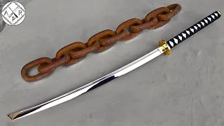 Forging a WAKIZASHI out of Rusted Iron CHAIN