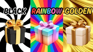 Choose your gift 🤩💝🤮 | 3 gift box challenge | Black Rainbow Gold