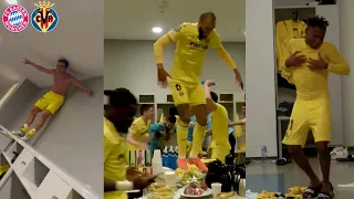 Villareal Locker Room Celebrations After Knocking Out Bayern In The Champions League