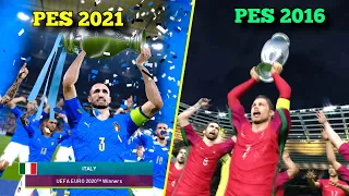 🔥 PES 2021 vs PES 2016 - UEFA EURO CUP FINAL COMPARISON | Fujimarupes