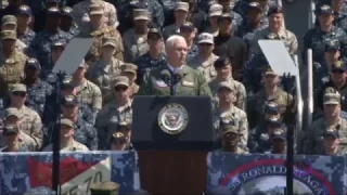 Vice President Pence aboard USS Ronald Reagan (CVN 76) in Japan