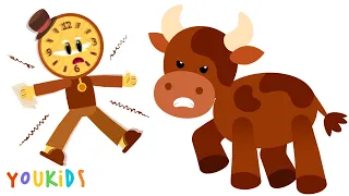 Hickory Dickory Dock | The Bull Went Up the Clock | YouKids Nursery Rhymes