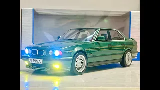 Customized BMW Alpina B10 4.6 Racing Green WORKING LED Light 1/18 Scale Tuning