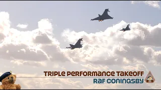 Fantastic Triple Typhoon Performance Takeoff 29 Squadron OCU RAF Coningsby - TURN UP THE VOLUME