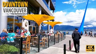 🇨🇦【4K】 Downtown  Vancouver BC, Canada. Relaxing Walk around Canada Place. May 2023.